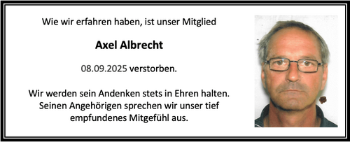 Nachruf Axel Albrecht Nachruf Axel Albrecht