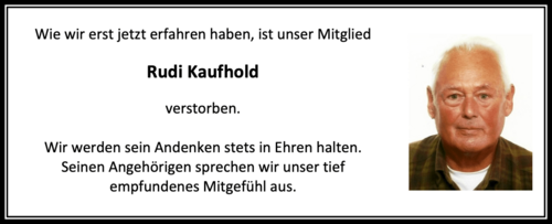 Nachruf Rudi Kaufhold