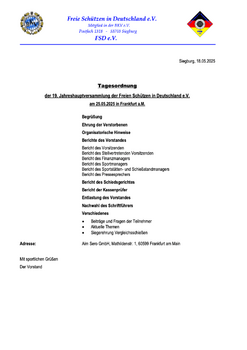 Endgültige Tagesordnung JHV 2025